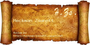 Heckman Zsanett névjegykártya